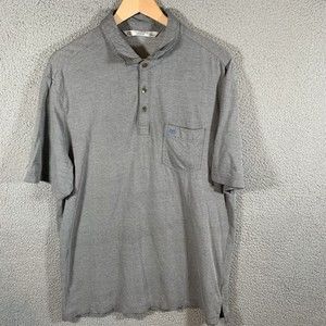 Travis Mathew Shirt Mens L Grey Polo Short‎ Sleeve Golf Performance Stretch
